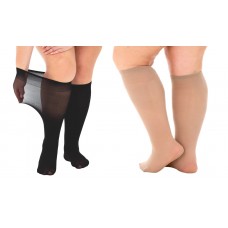 Pamela Mann 40 Denier Super Wide Knee High Socks in Black or Nude